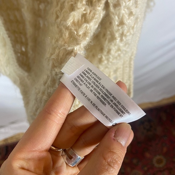 Xhilaration Oversized Beige Cream fuzzy open weave boho cardigan - Picture 11 of 11